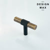 Commercial kitchen with matching Tecton brass hardware on all storage units