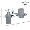 Double soap holder with glass cup for modern bathroom
