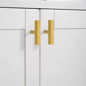 Brushed Gold Solid Brass Cabinet T Knobs
