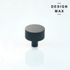 Knurled cabinet knob round shape in matte black