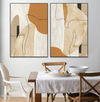 Abstract Boho Beige Coral Geometric - Print on Canvas