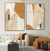 Abstract Boho Beige Coral Geometric - Print on Canvas