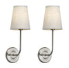 Country Industrial Wall Lamps with Flared Linen Shades